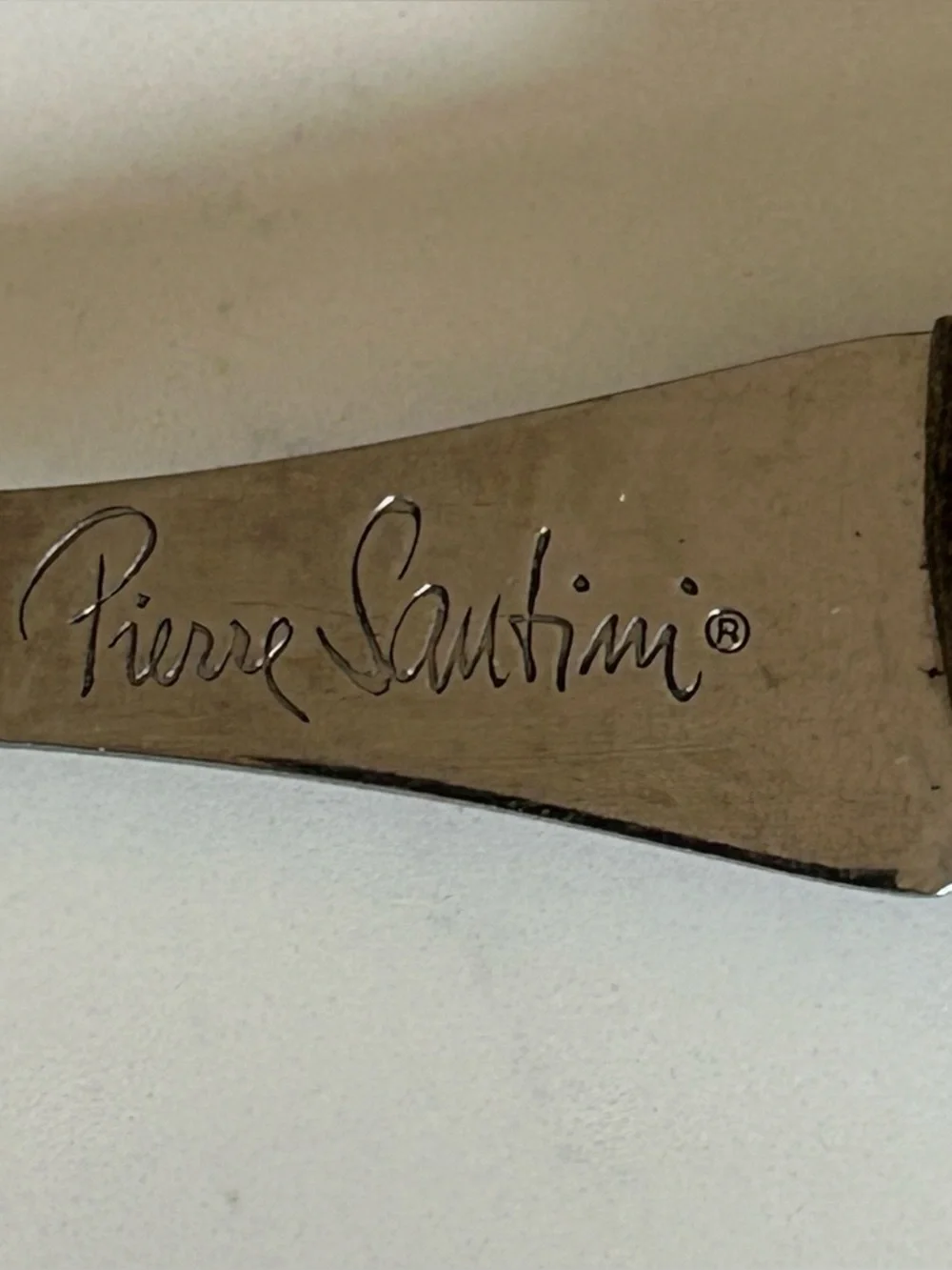 Pierre Santini Vtg Stainless Steel Carving Fork Wood Handle Japan Kitchen